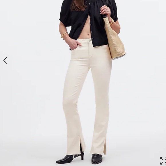 Madewell Kick Out Full-Length Jeans in vintage canvas cream size 28 Tall - Picture 3 of 5